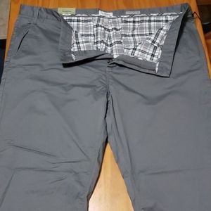Men's Flannel Lined Chino Pants; Gray; 48x32